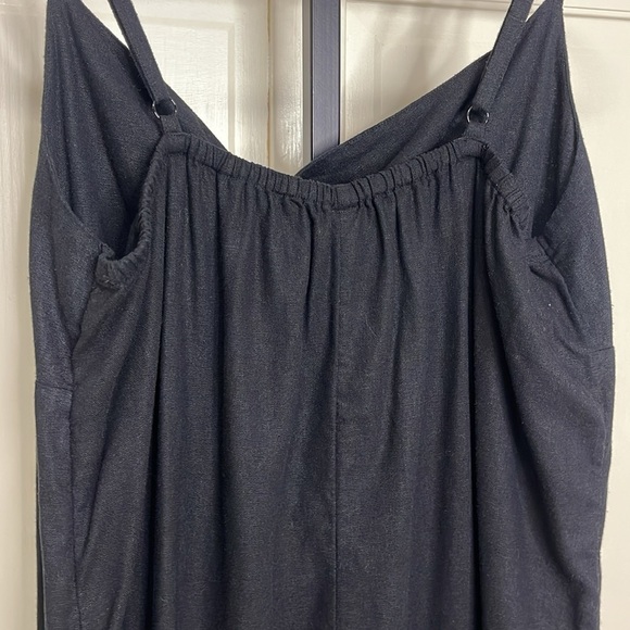 Old Navy Women’s Tie Front Size XL Navy Blue Sleeveless Linen Blend Shift Dress - Picture 6 of 9